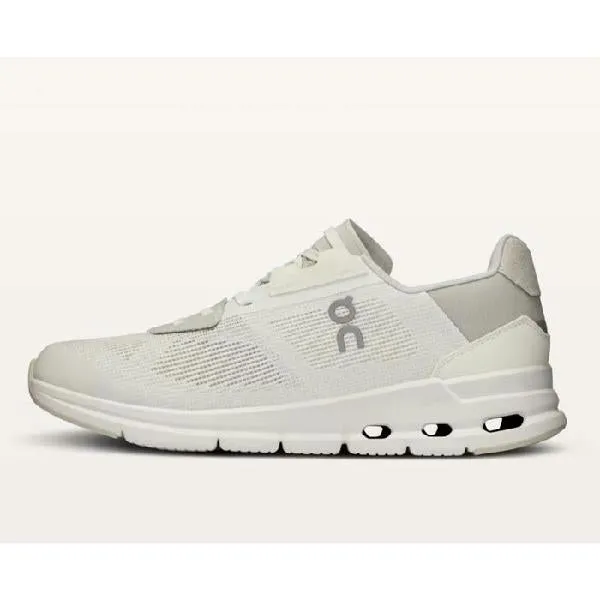 Womens On Running Cloudrift in White/Frost Cushioned heel cup Mono Sock Liner