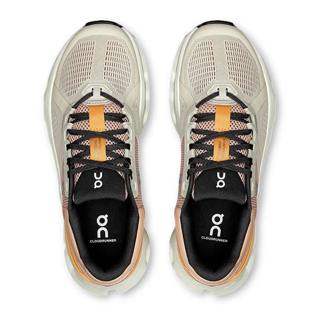 Womens On Running Cloudrunner 2 in Pearl/Tangerine youth running footgear fitness enthusiast shoes