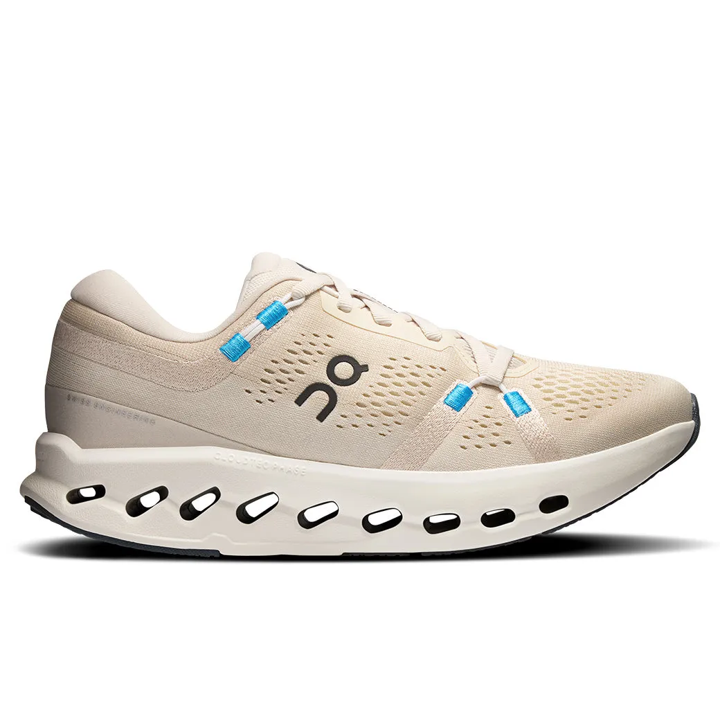 Womens On Running Cloudsurfer 2 in Pearl/Ivory Asymmetric Ankle Support Impact Absorption Technology