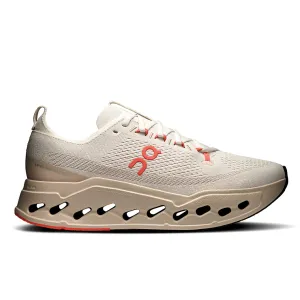 Womens On Running Cloudsurfer Max in Ivory/Salmon Ergonomic Lace Loops