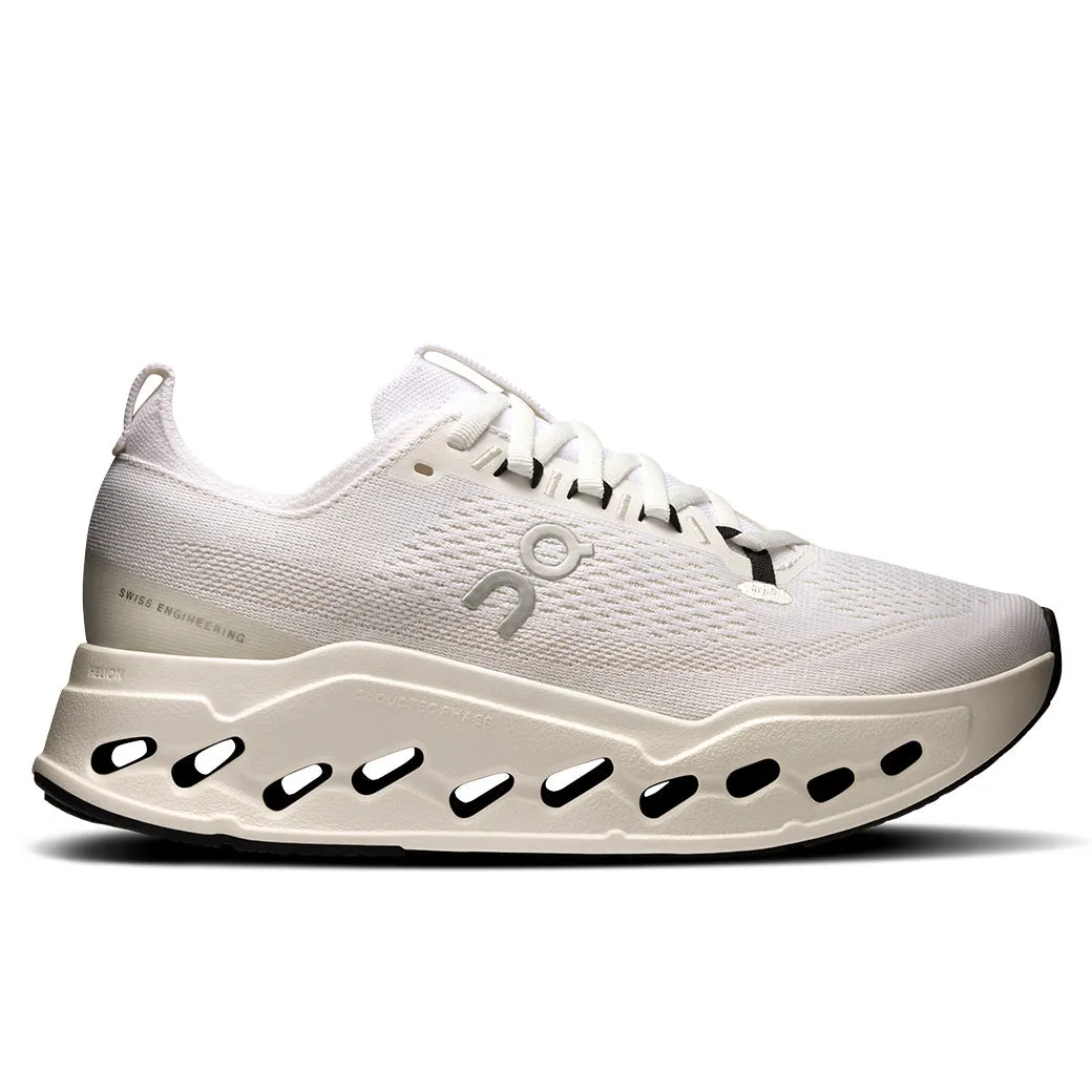 Womens On Running Cloudsurfer Max in White/White Wi - Fi - enabled