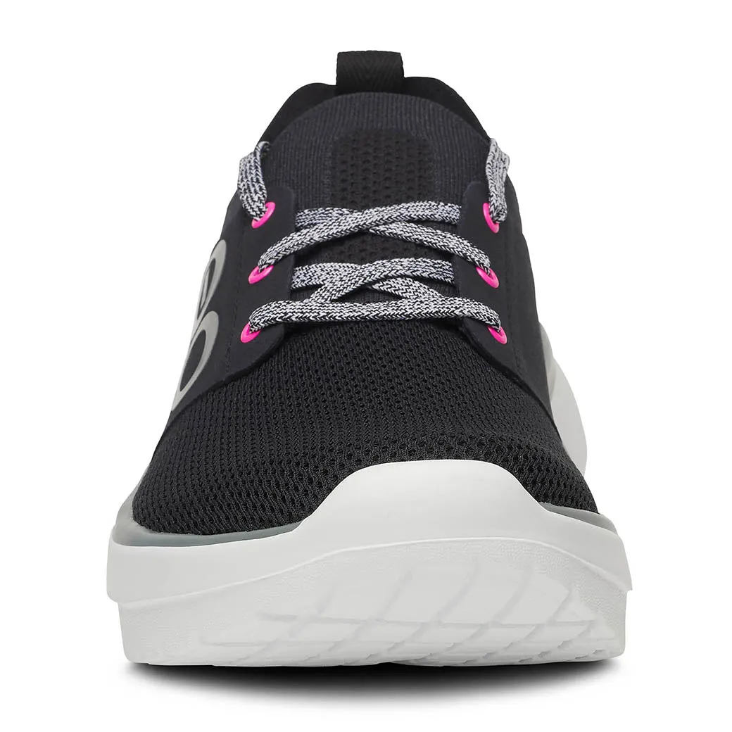 Womens Oofos OOmy Stride in White Black Multi Surface Grip Non Weighted Inserts