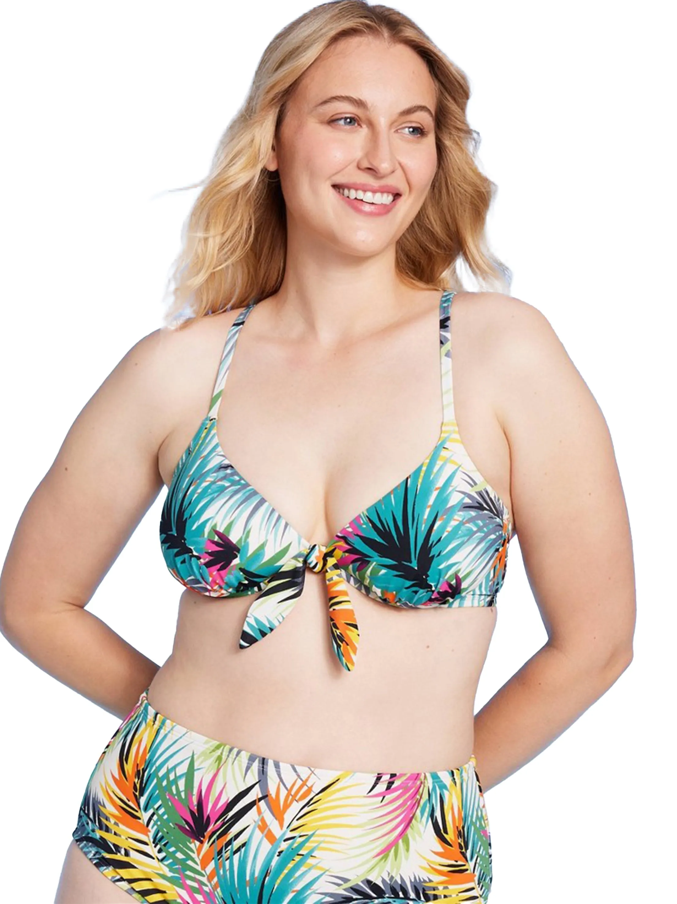 CompactPackableDesign Women's Padded Bikini Top,Multi