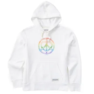Timeless Wear Minimalist Look Women's Peace Heart Rainbow Simply True Fleece Hoodie