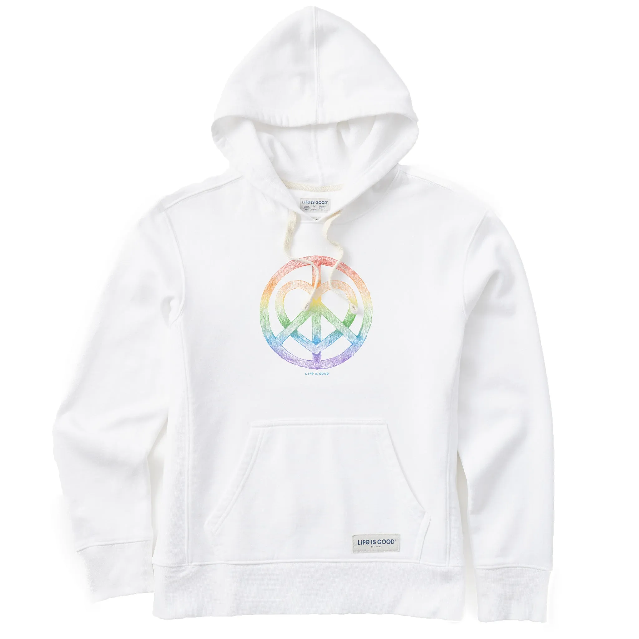 Timeless Wear Minimalist Look Women's Peace Heart Rainbow Simply True Fleece Hoodie
