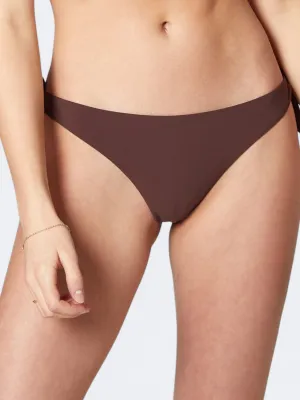 Women's Plain Brazilian String Tie Side Bikini Bottoms,Brown Quick Release Buckle
