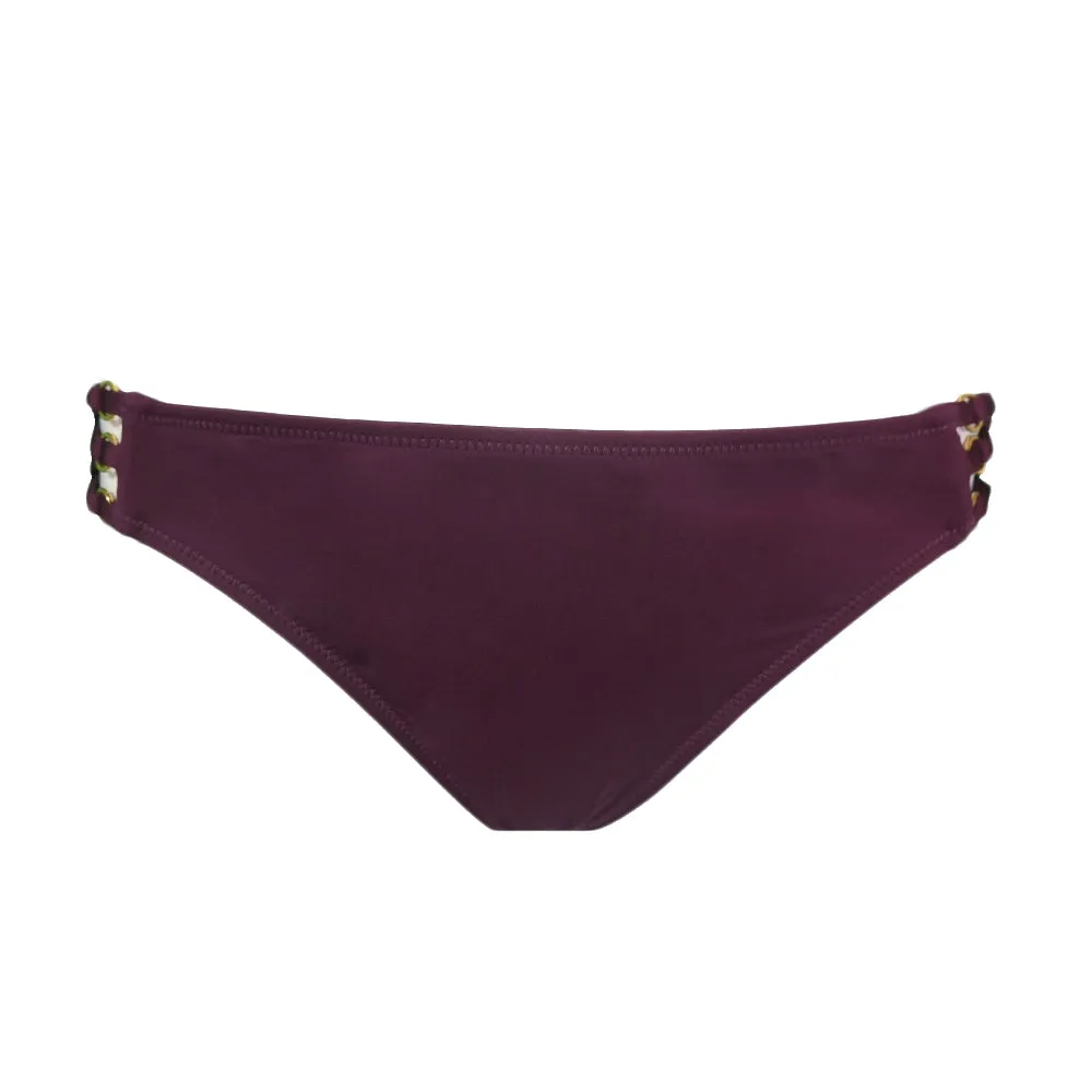 Women's Plain Side-Tie Bikini Bottom,Purple Timeless Dress