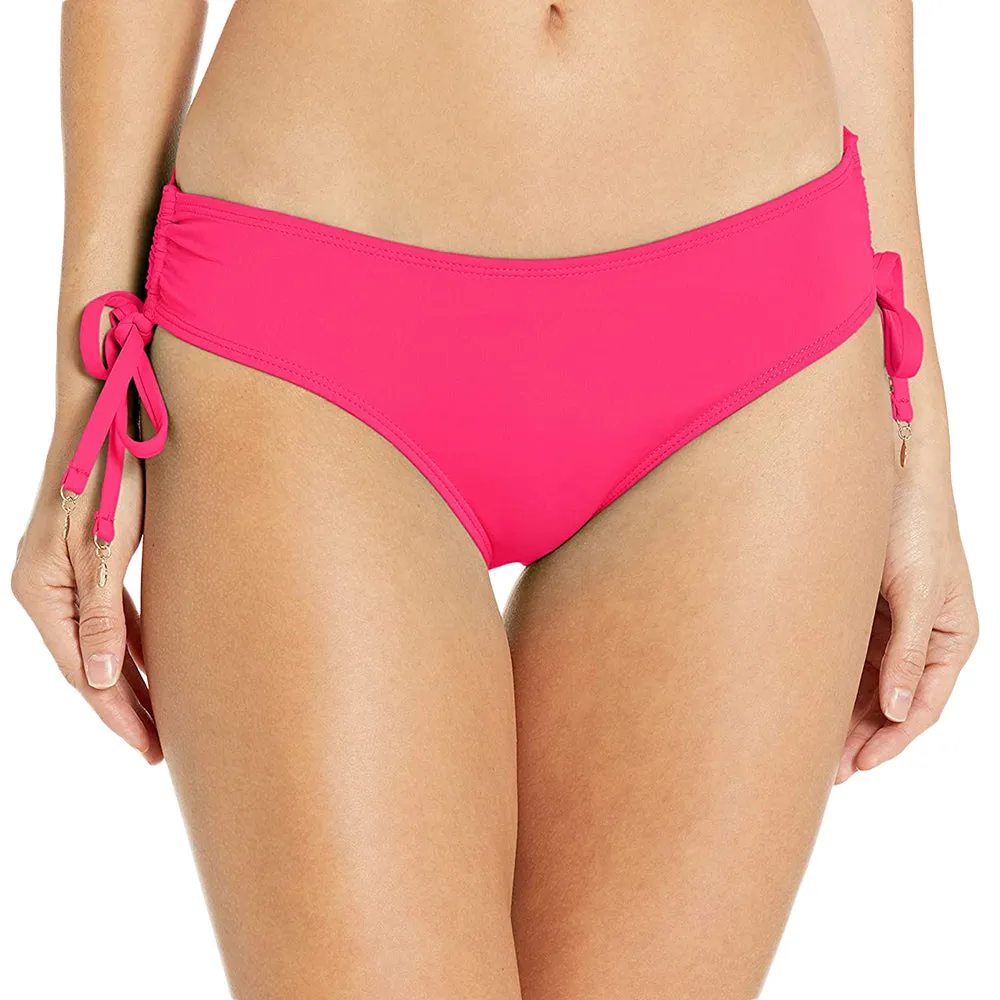 Women's Plain Solid Bikini Bottom,Fuchsia Lightweight Layering Non Bulky Design