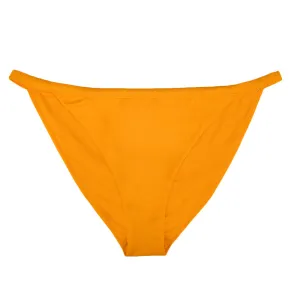 Women's Plain Solid Bikini Bottom,Mustard Adjustable Ties Design Shade Enhancing Cups