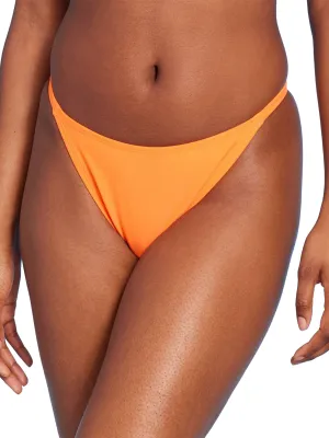 Moisture Wicking Texture Versatile Layering Women's Plain Solid Bikini Bottom,Orange