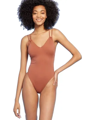 Urban Pulse Net Fit Women's Plain Solid Tankini Top,Brown