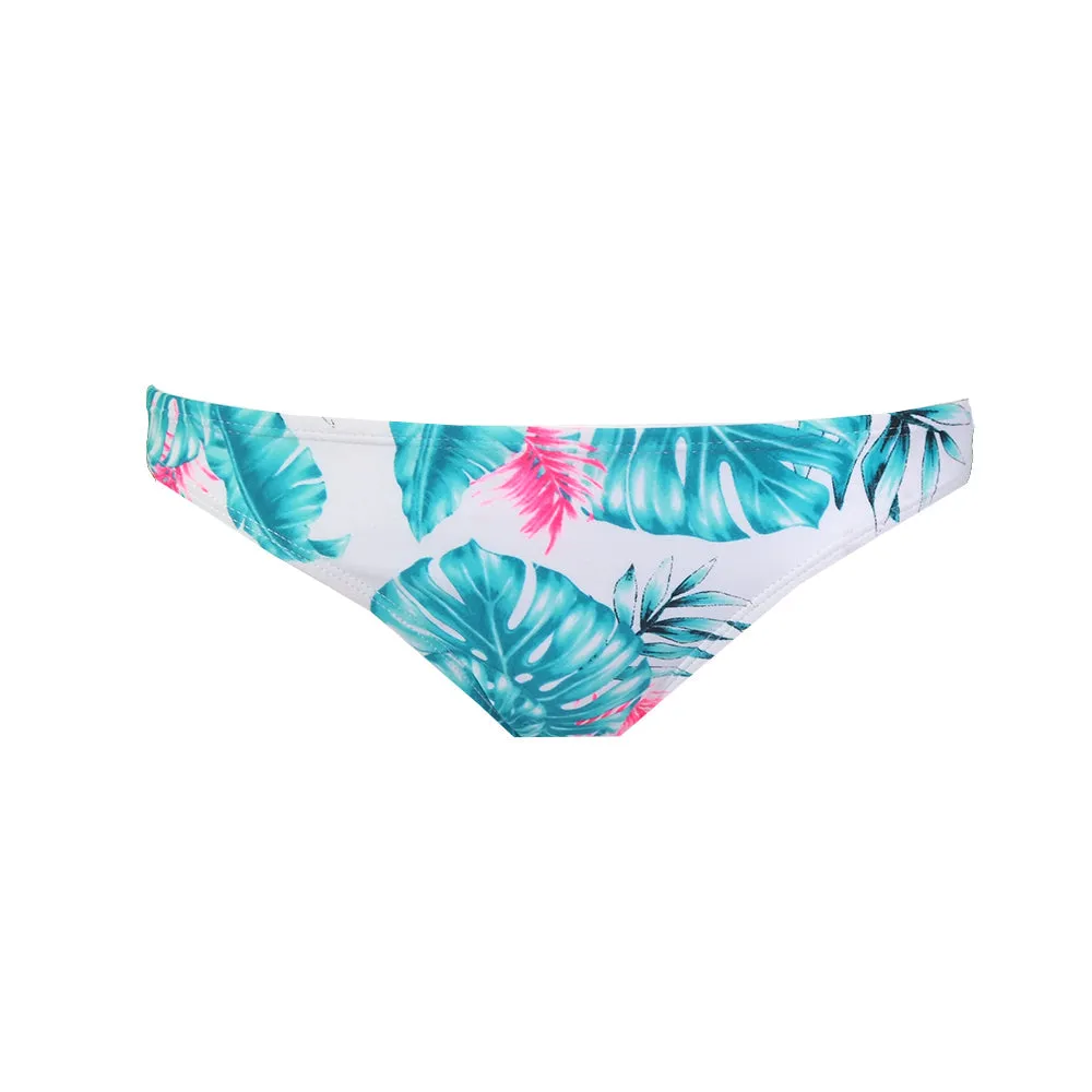 Abrasion Resistant Fabric Women's Printed Bikini Bottom,White/Blue