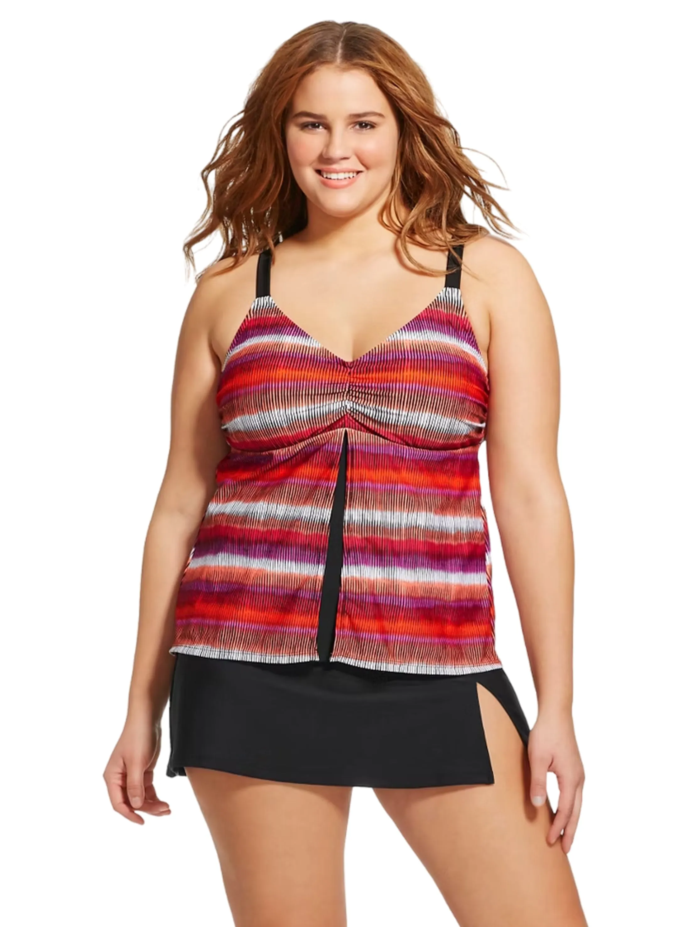 Women's Printed Tankini Top,Multi Planet Care Breathable mesh lining
