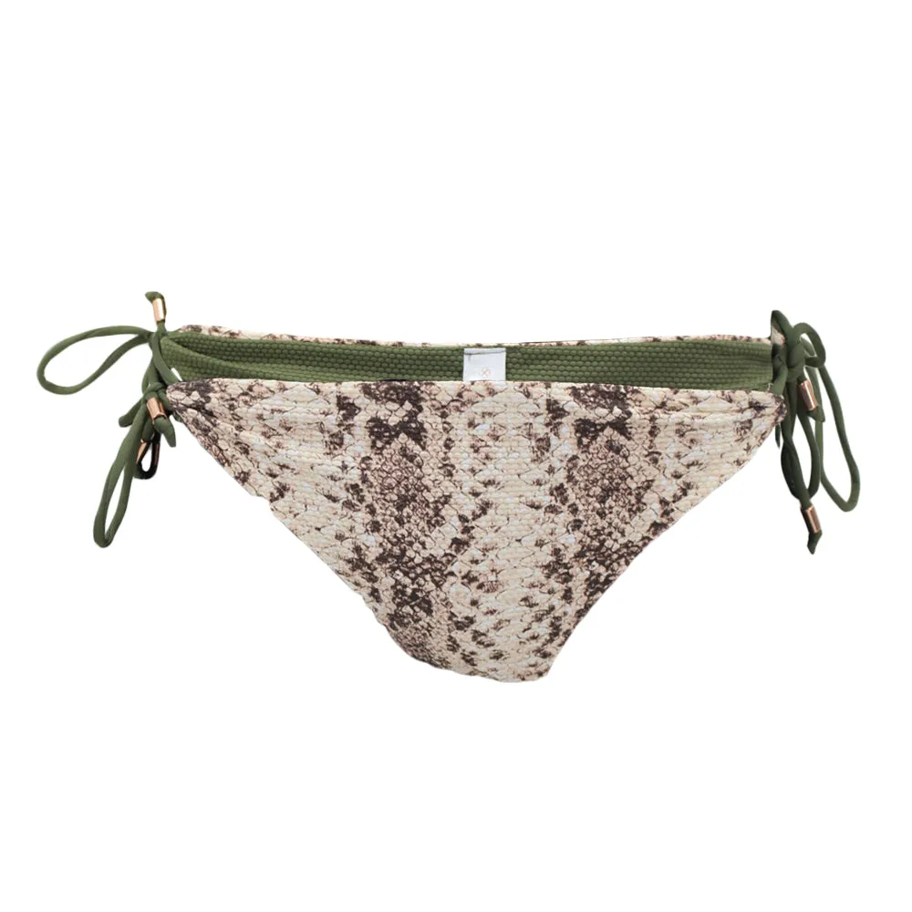 Women's Snake Print Tie Side Bikini Bottom,Multi Hope Fit Easy Wear