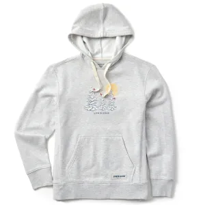 Women's Snowy Pines with Cardinals Simply True Fleece Hoodie shrink-resistant Core Chic