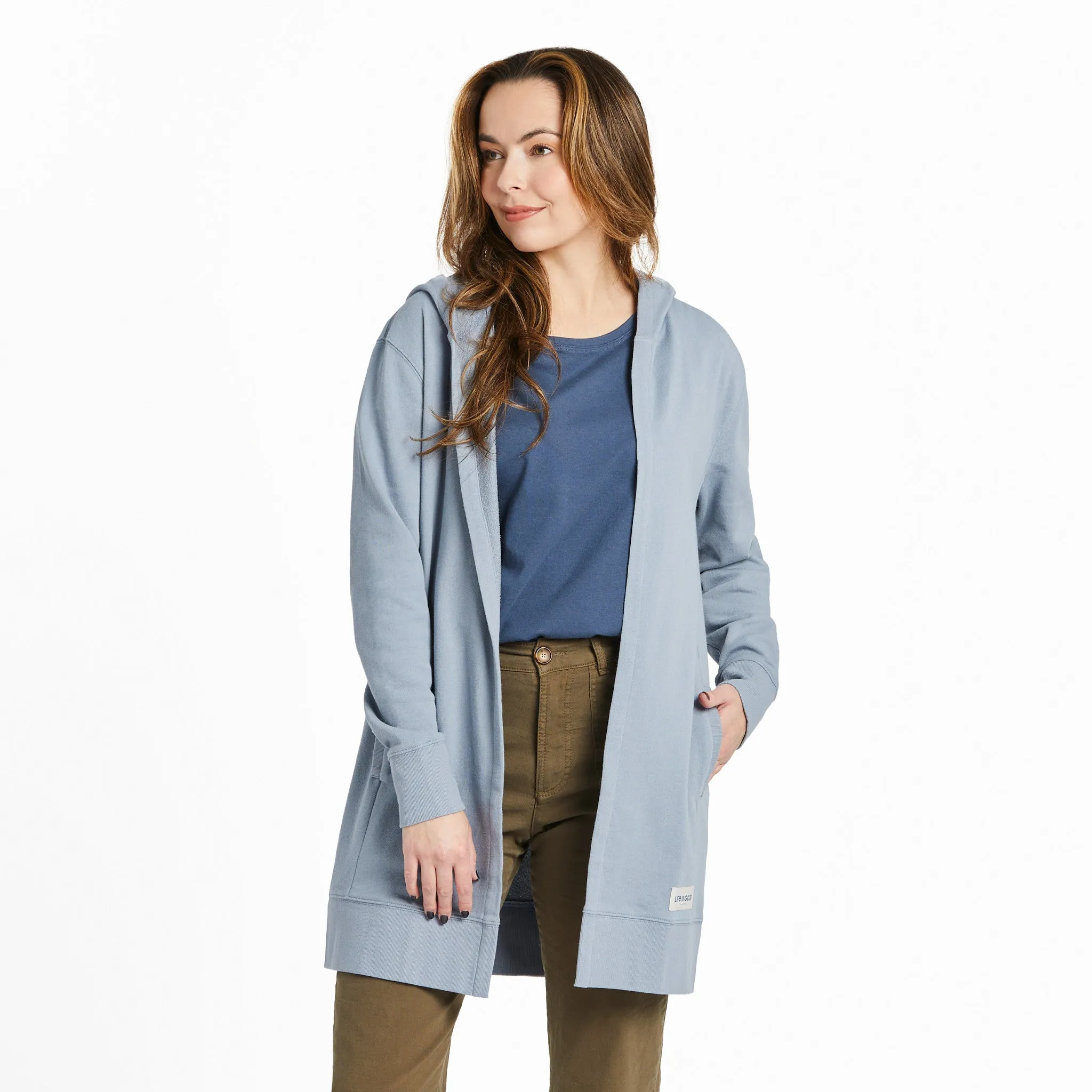 Casual Comfort fringe accents Women's Solid Beyond Hip French Terry Tunic