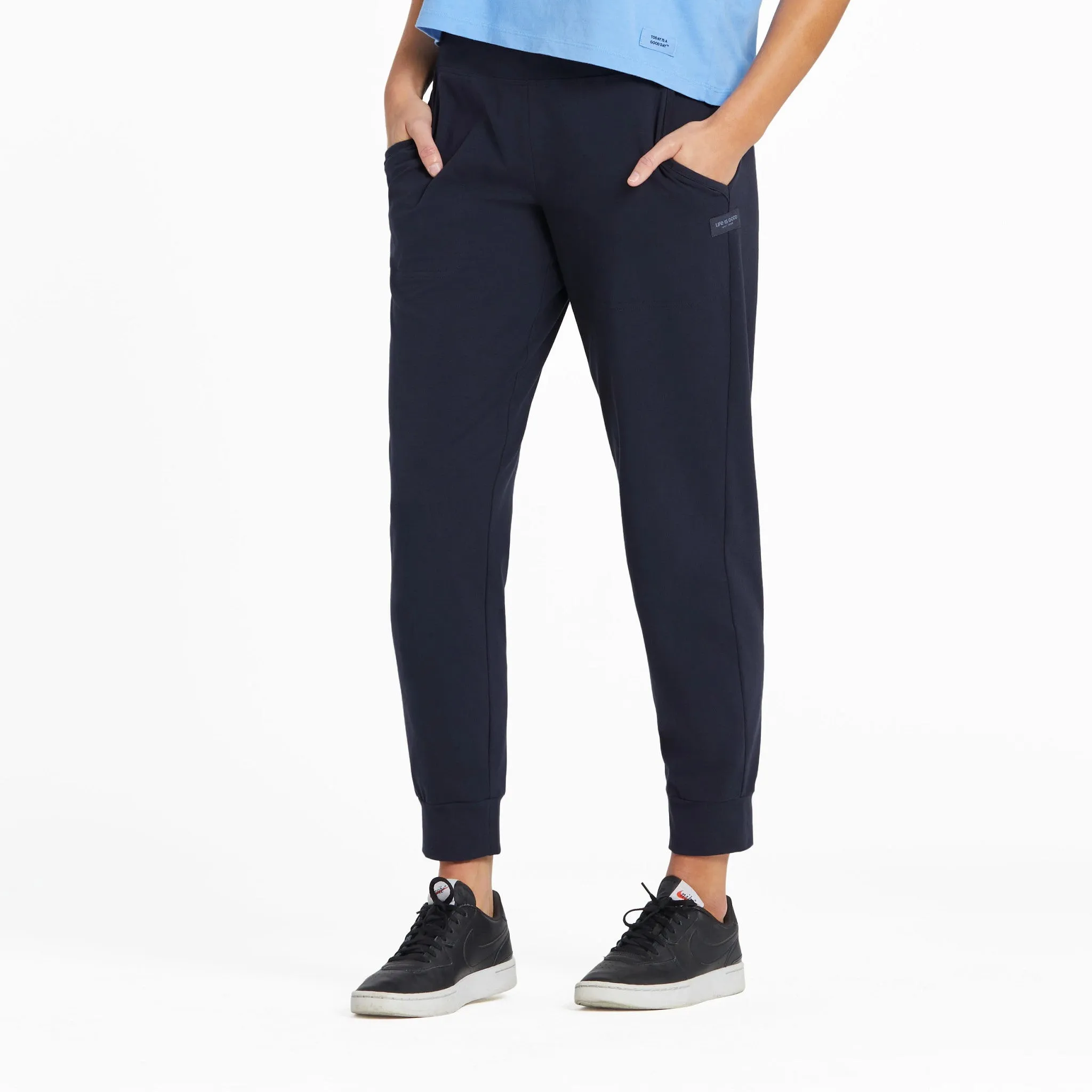 Layer Fit Elastic waist Women's Solid Crusher-FLEX Jogger