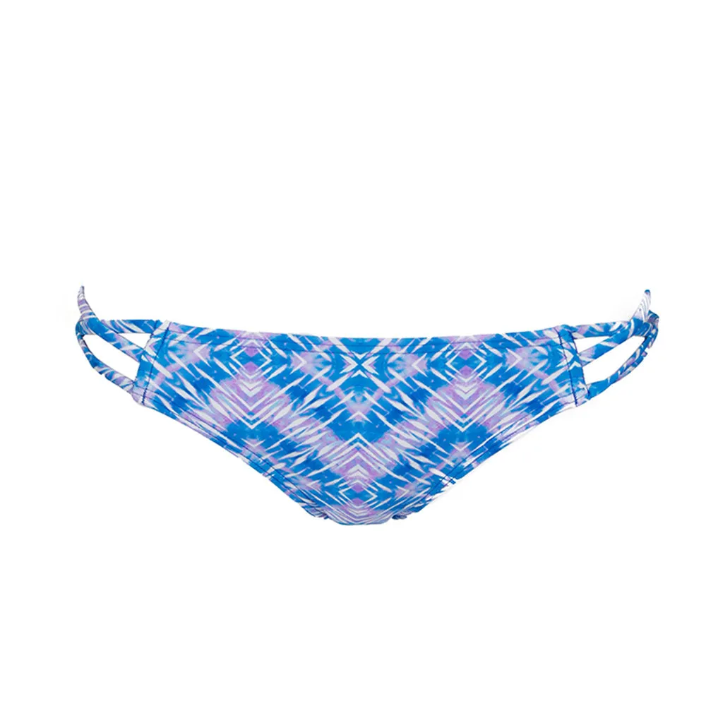 UV Protection Finish Crisscross Back Design Women's Stunner Strappy Hipster Bikini Bottom,Blue