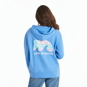 gemstone accents product solo confidence Women's Sunset Wave LIG Simply True Fleece Zip Hoodie