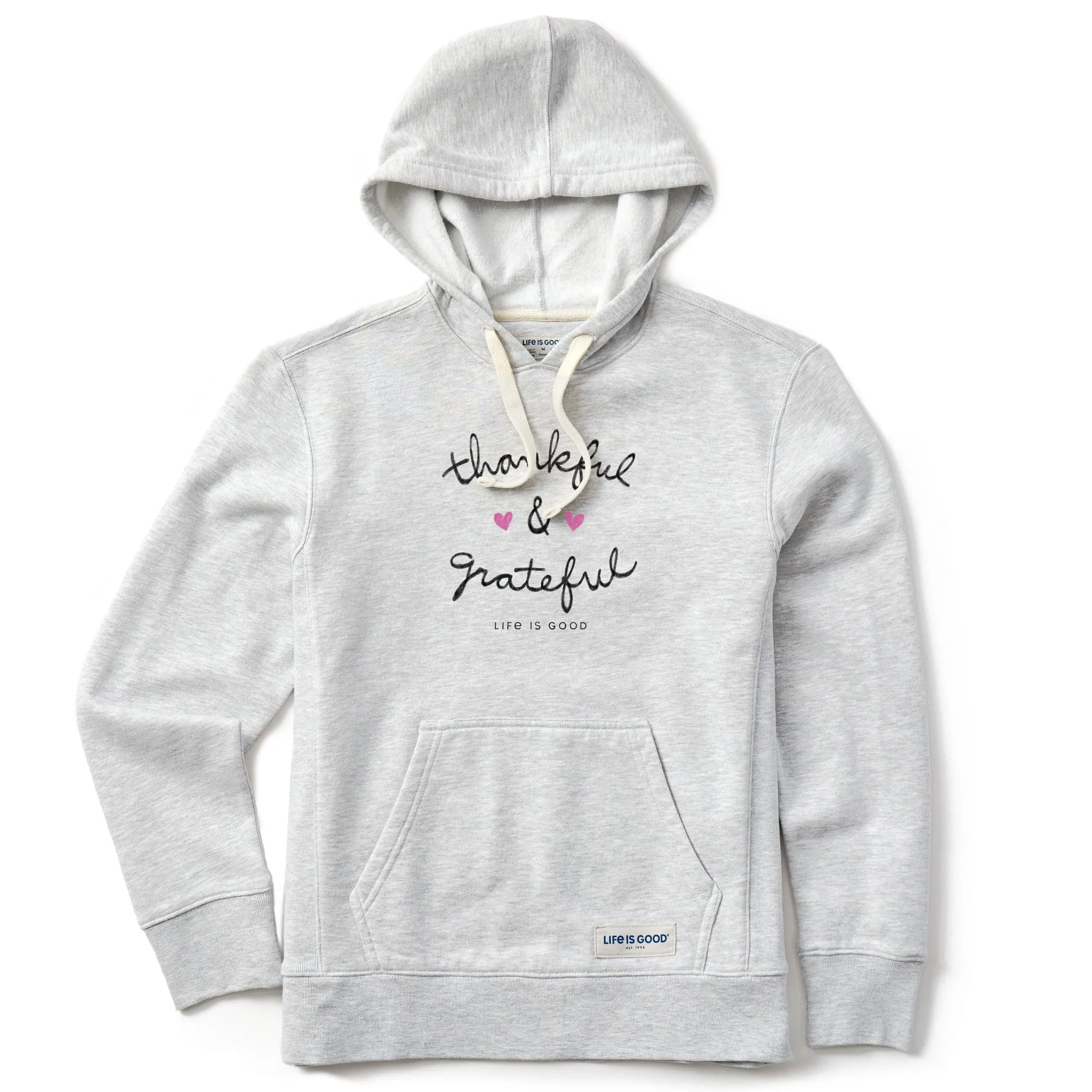 Women's Thankful and Grateful Simply True Fleece Hoodie Modern