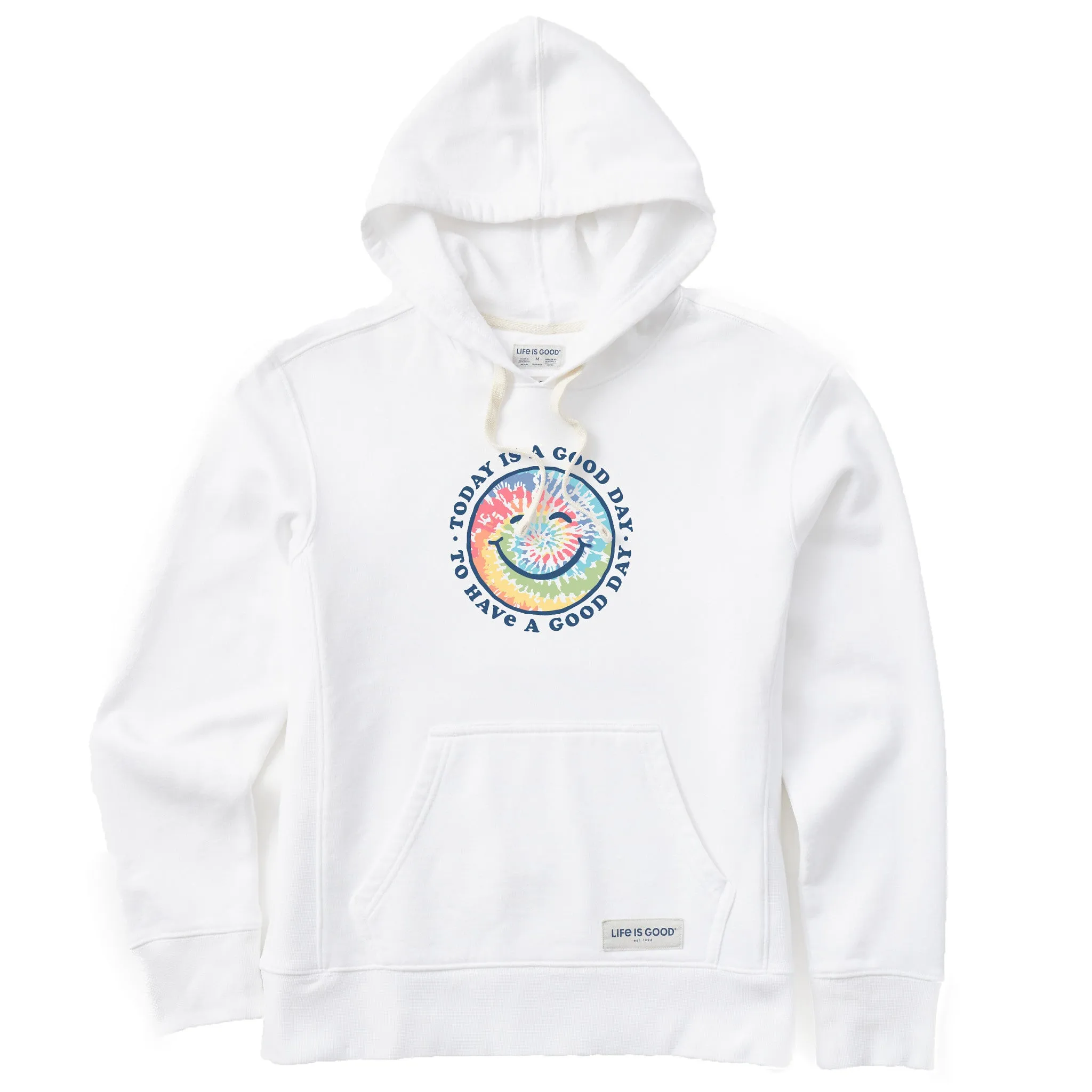 Women's Tie Dye Smile Good Day Simply True Fleece Hoodie product UV resistant protection