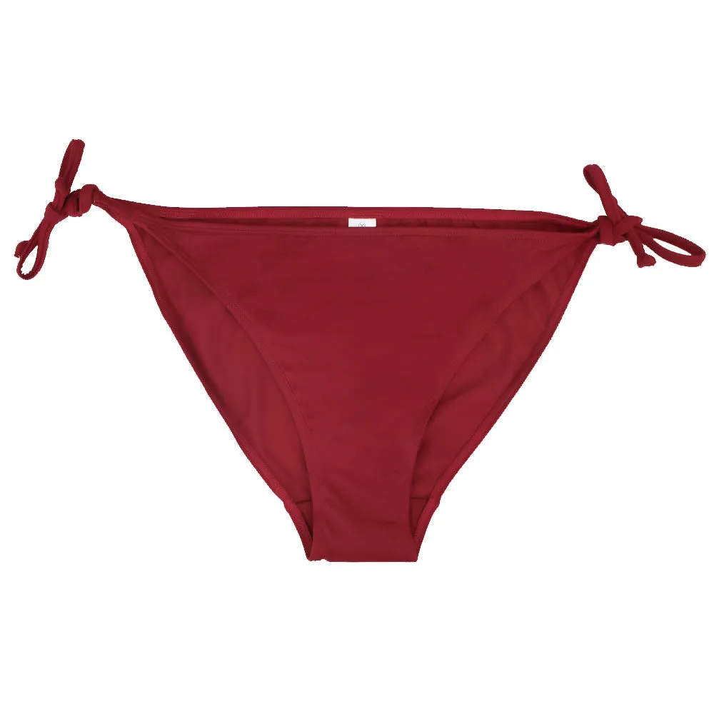 Prince Core Women's Tie Side Bikini Bottom,Burgundy