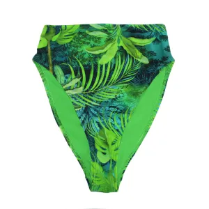 Shade Enhancing Cups Women's Tropical Print Bikini Bottom,Green