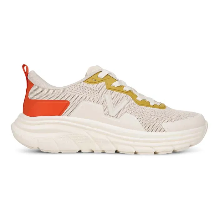 Anti Friction Collar Womens Vionic Walk Max in Cream/Tangerine Tango