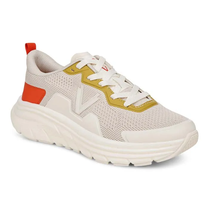 Womens Vionic Walk Max in Cream/Tangerine Tango Storable