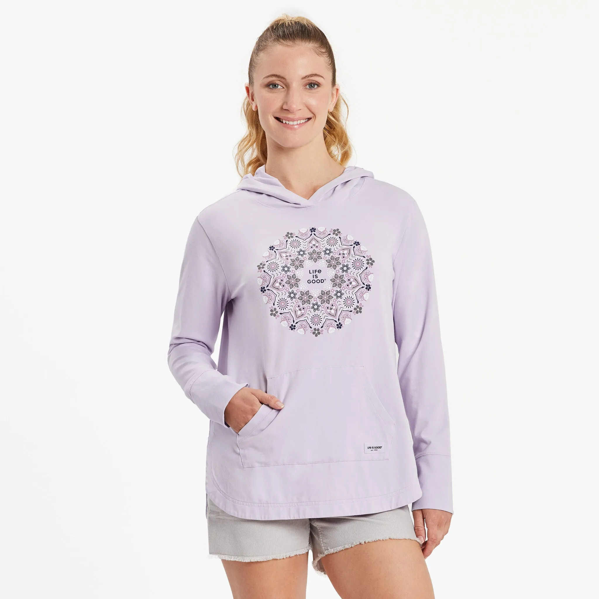 Outdoor Hoodie side pocket Women's Wildflower Primal Mandala Crusher-FLEX Hoodie Tunic