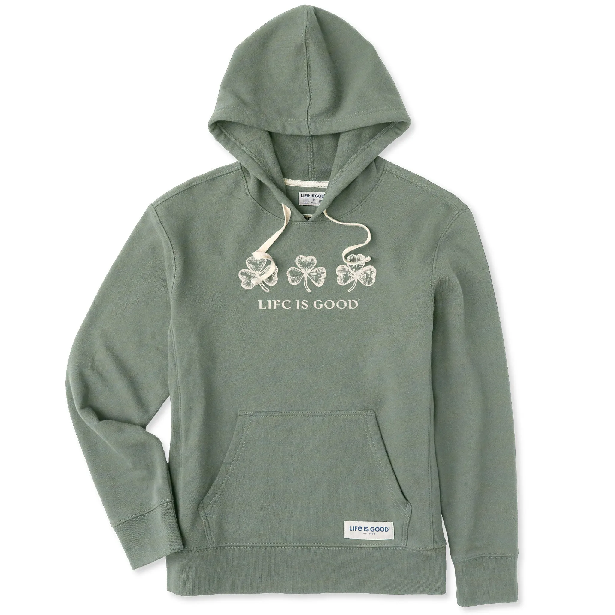 Women's Woodcut 3 Clovers Simply True Fleece Hoodie Customer Satisfaction Errand Ready