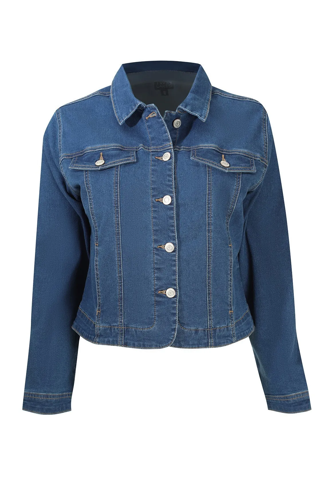 Wonder Denim Jacket | Mid Blue | 6635TT Layered Hem Design Smart Casual