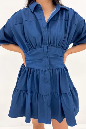 Cambri Denim Mini Dress Blue Subtle Motion