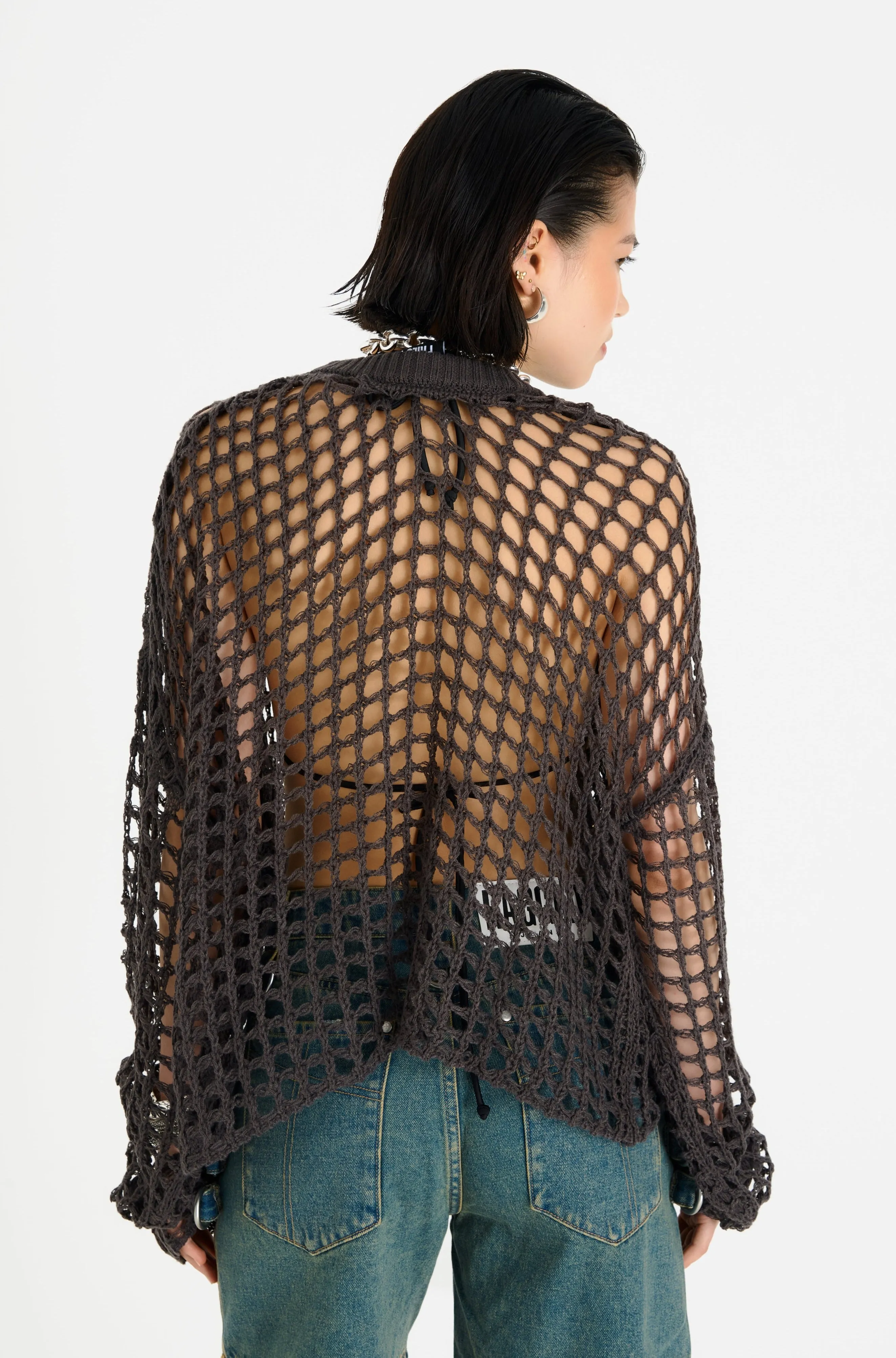 Organic Cotton Yarn StaticFree Material Worship Open Knit