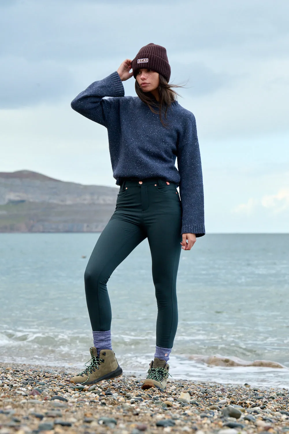 Stay Dry Stretch Flex MAX Stretch Thermal Skinny Outdoor Trousers - Forest Green