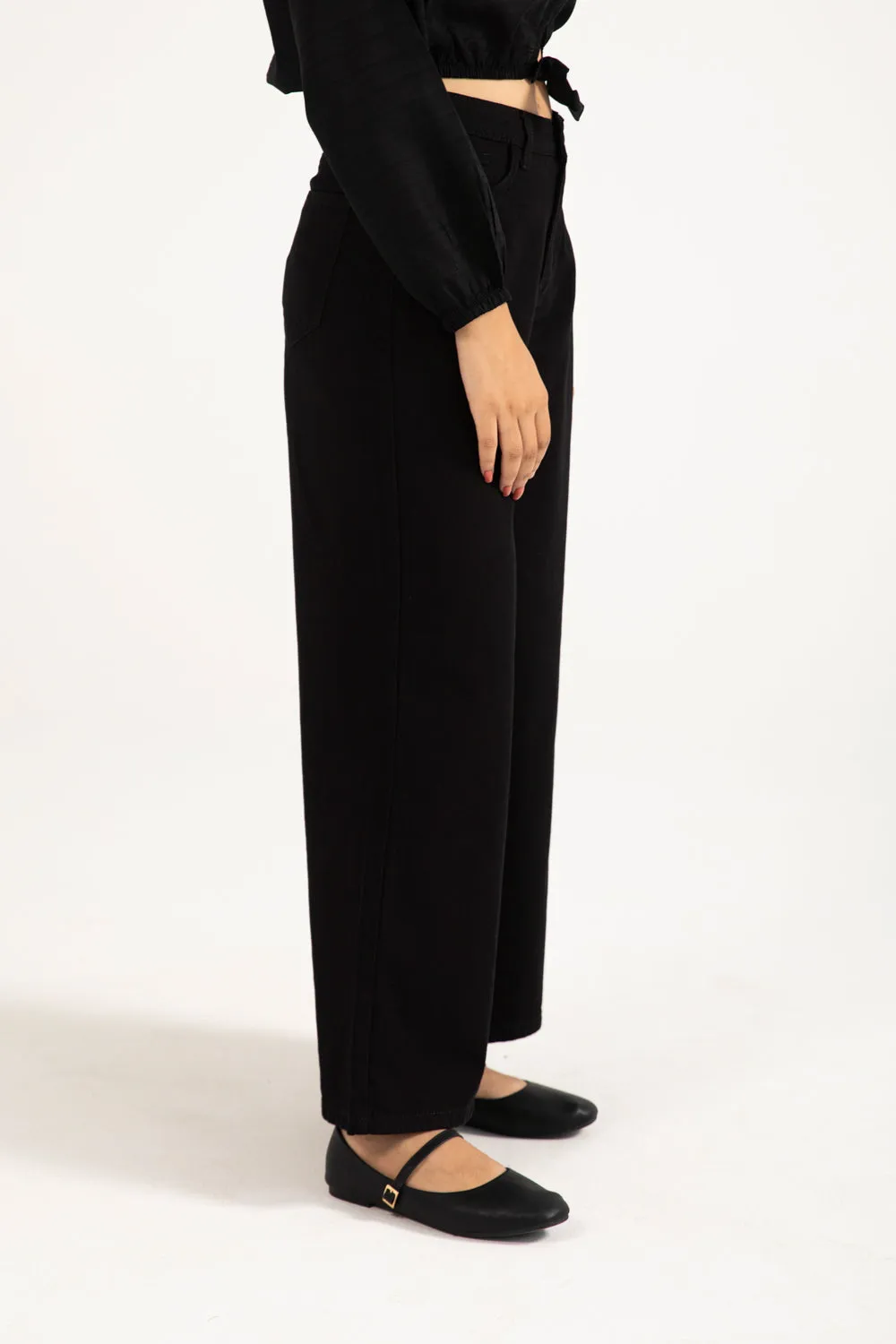 BARREL FIT TROUSER WITH DRAWCORD DETAIL Relaxed Cut Perfect Comfort Fit