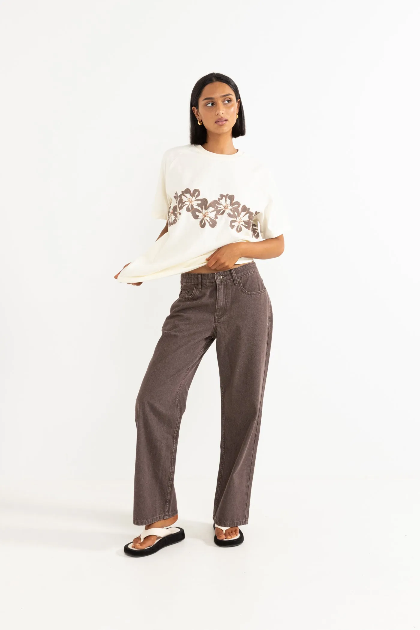 Charlie Low Rise Denim Jean Chocolate Classy Fit Stable Shape