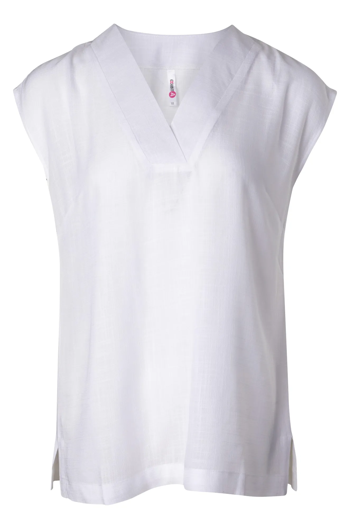 Sleeveless V neck Top | WHITE | 3301A1 Durable Reinforcements