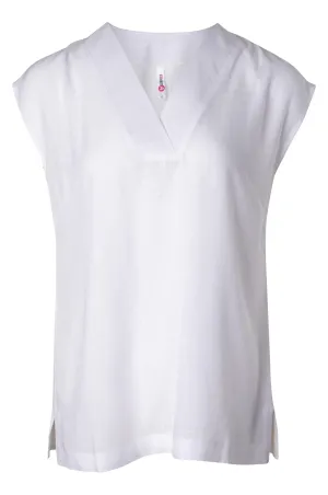 Sleeveless V neck Top | WHITE | 3301A1 AntiStatic Material