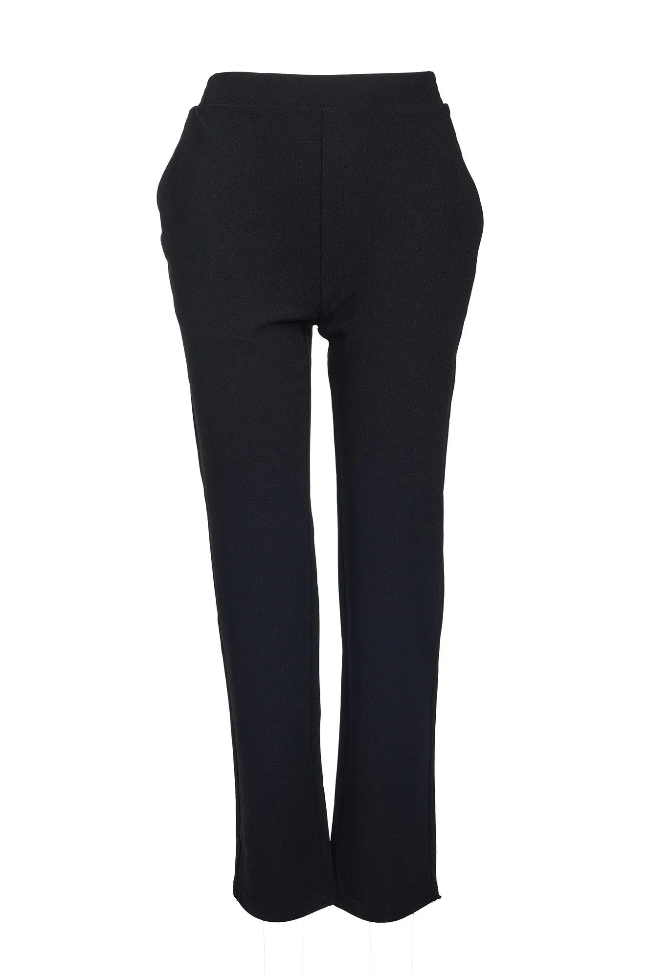 Tapered Look Flex Fit Design Xtra Short Stretch Crepe Pants | Black | 8227B1