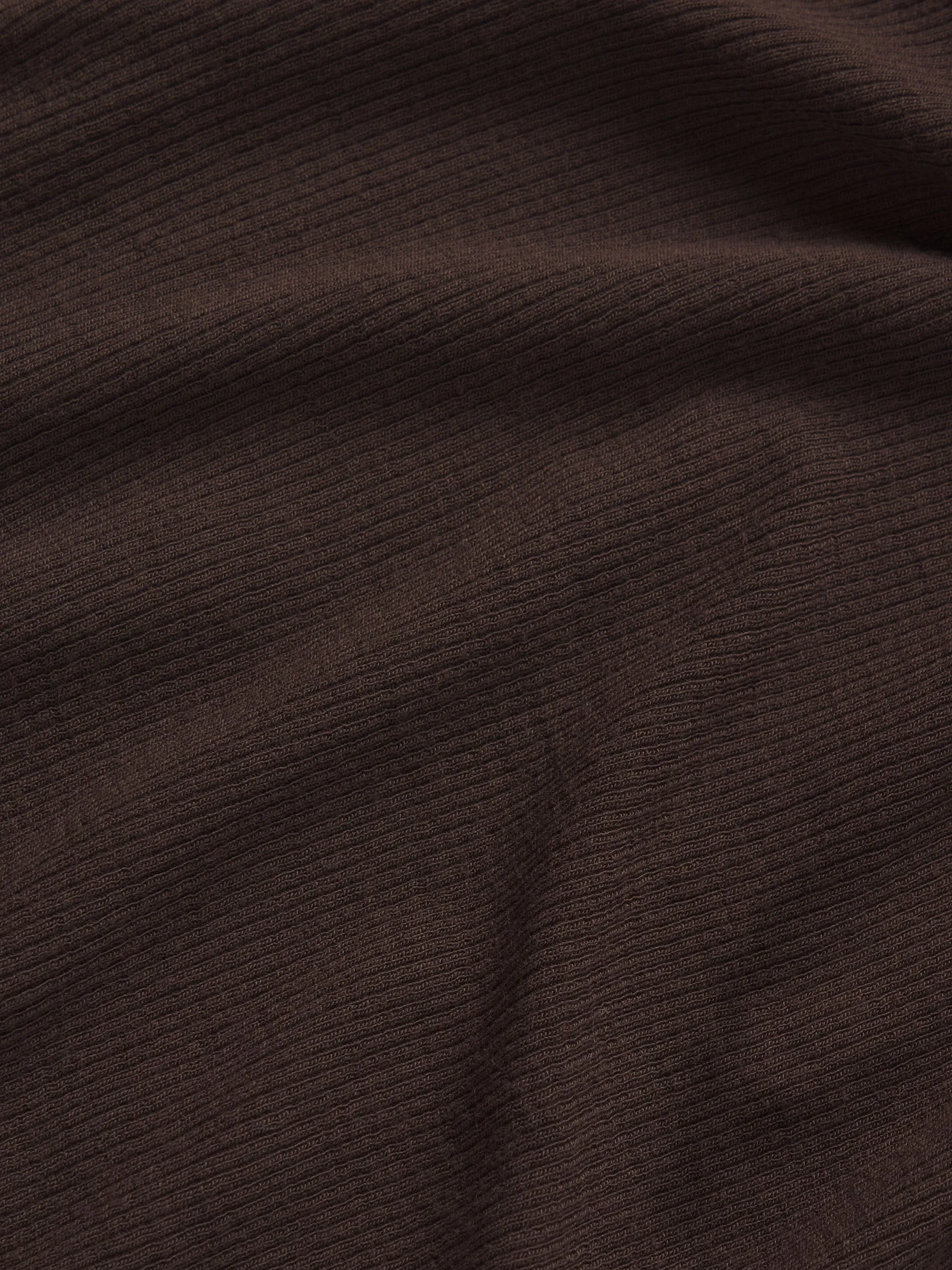 The Mesh Trim Rib Henley -- Coffee Modern Comfort