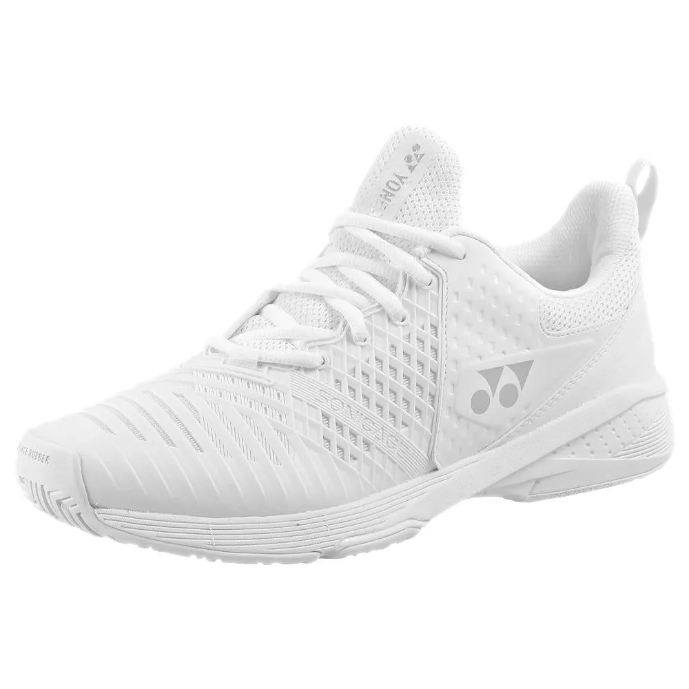 Yonex Women's Sonicage 3 - White/Silver synthetic leather Cushioned Feel