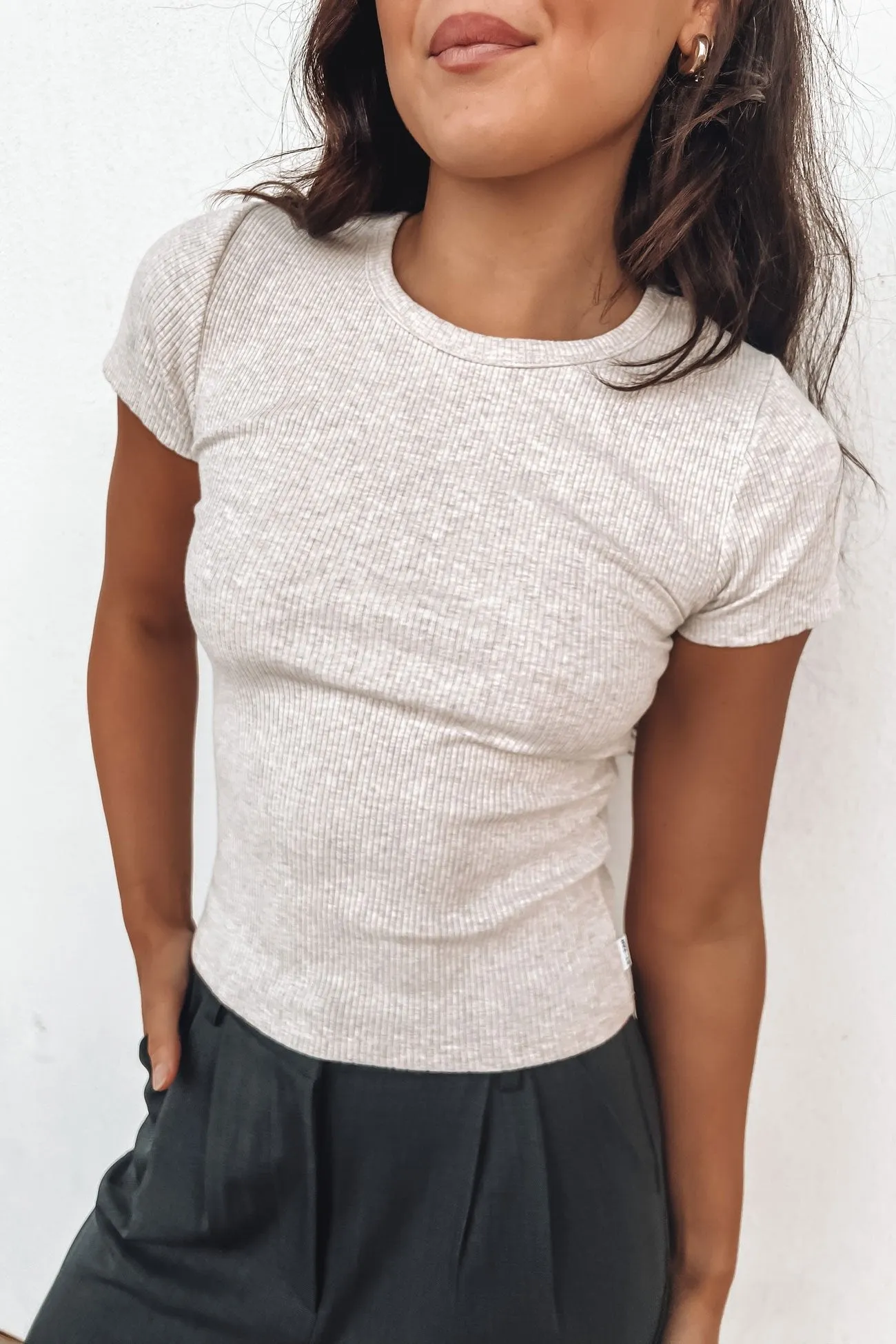 Zah Core Rib Tee Oat Adult Wear Unique Design