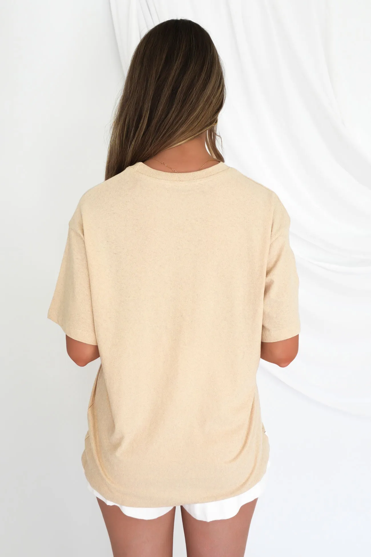 Subtle Logo Placement ZAH ZAH Logo Tee Beige