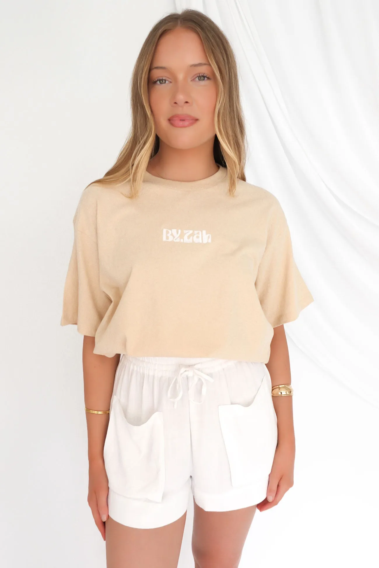 AntiStaticFinish Abrasion resistant ZAH ZAH Logo Tee Beige