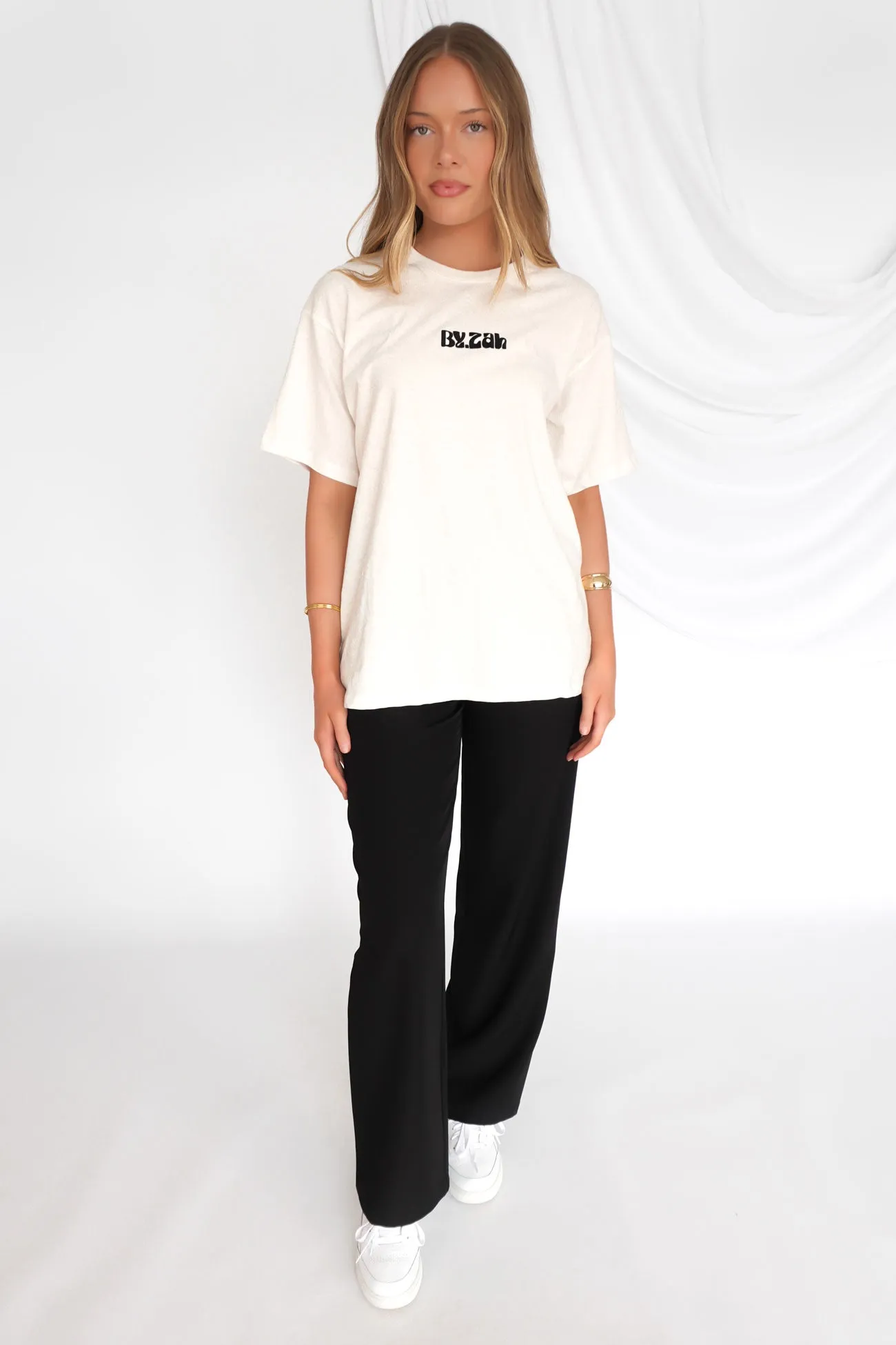 ZAH ZAH Logo Tee White Black Casual Comfort Kids playfulness