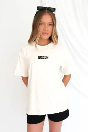 ZAH ZAH Logo Tee White Black Perfect for Layering Practical Wear